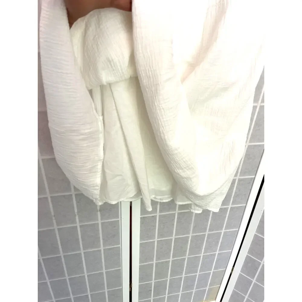 Rails Valentina Dress M White Cotton Gauze Tiered Mini Lined Square Neck Boho - Picture 6 of 6